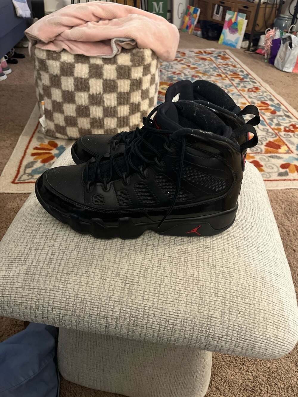 Jordan 9 Retro Bred Black University Red Size 9 - Picture 7 of 9